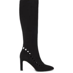 Aquatalia Aliana Black Suede Tall Boots NEW